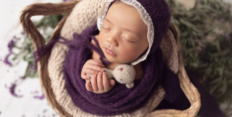 Newborn baby girl sleeping