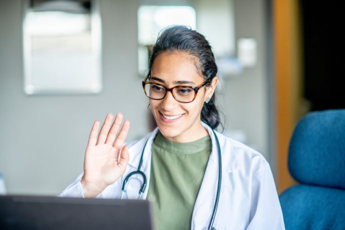 Doctor on a video chat