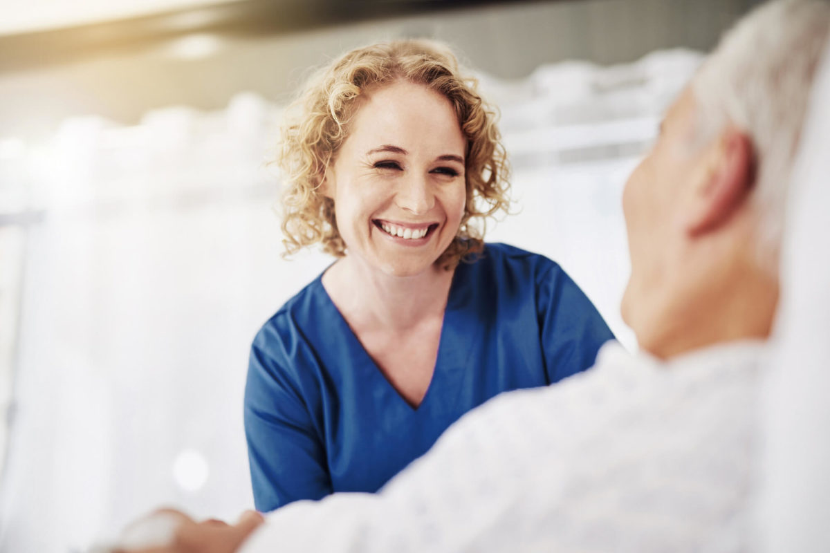 Provider taking care of a patient