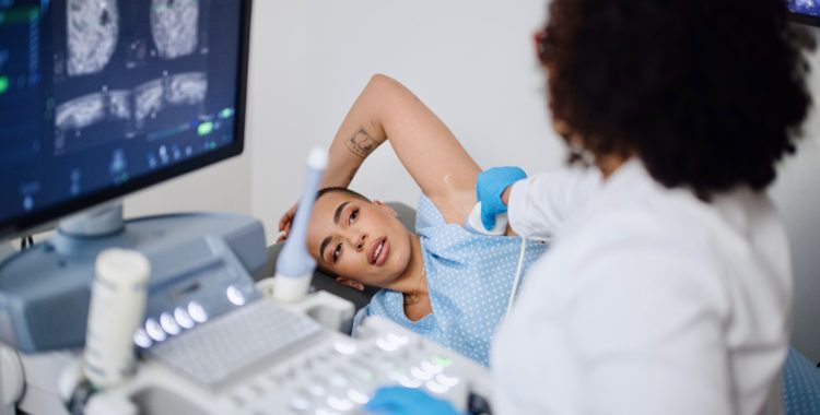 Breast ultrasound exam