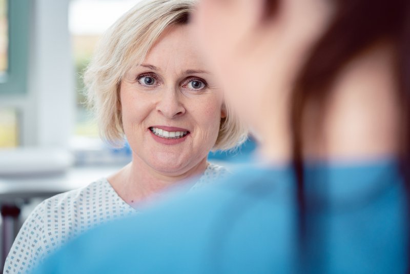 Female patient and doctor