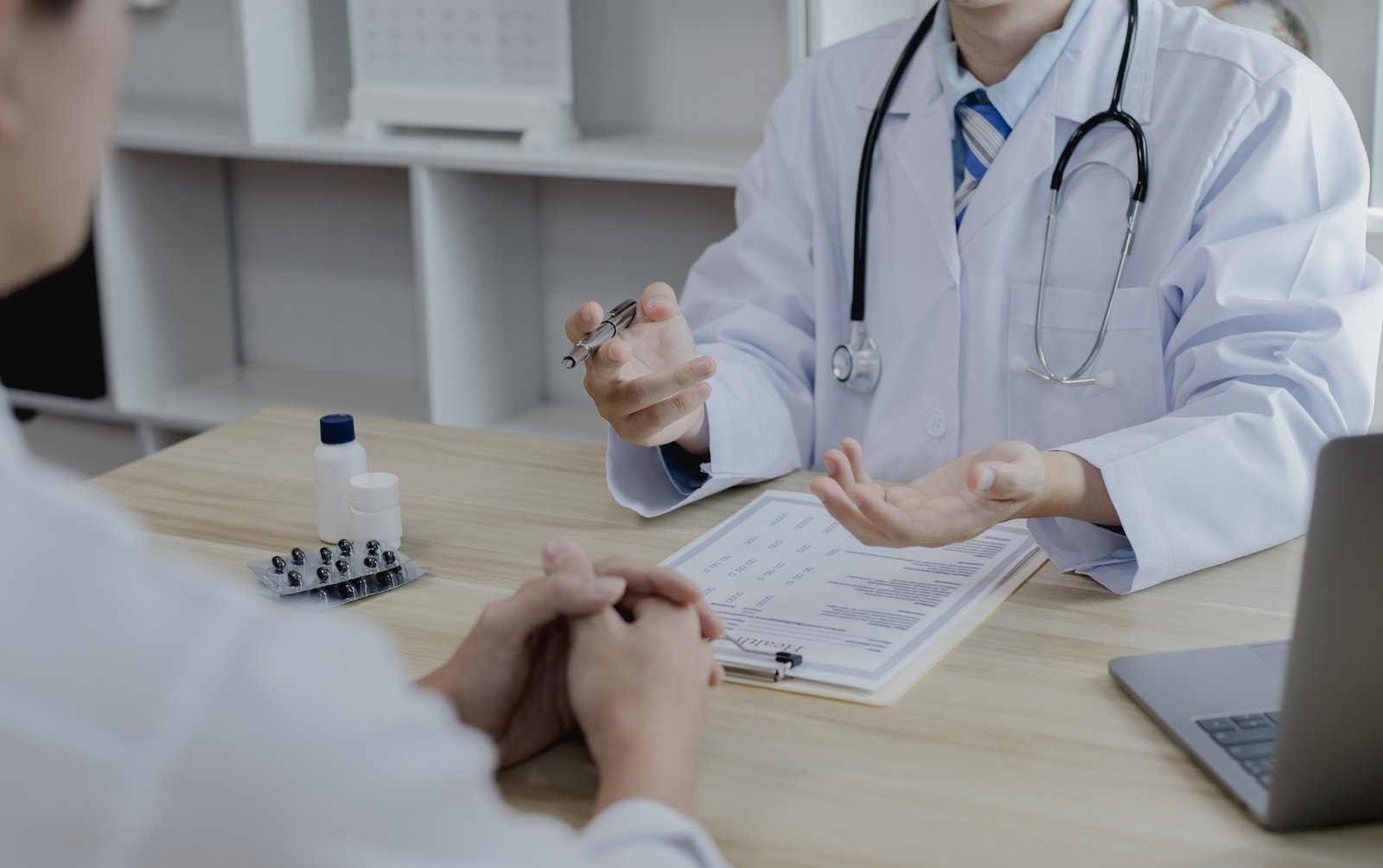 Patient and doctor during an annual checkup