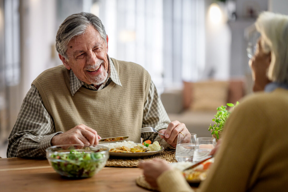 Senior Couple Enjoying Dinner Together