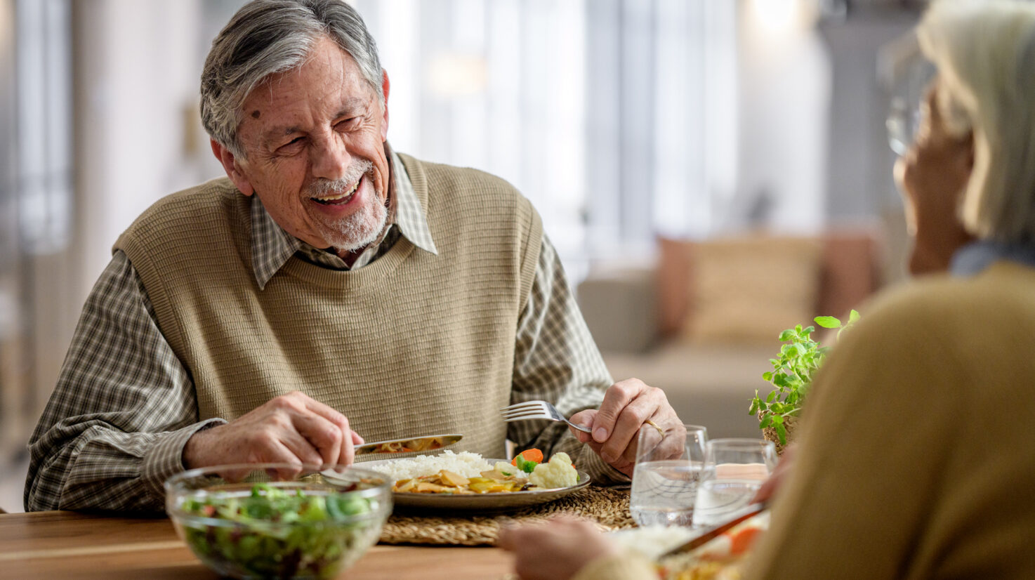 Senior Couple Enjoying Dinner Together